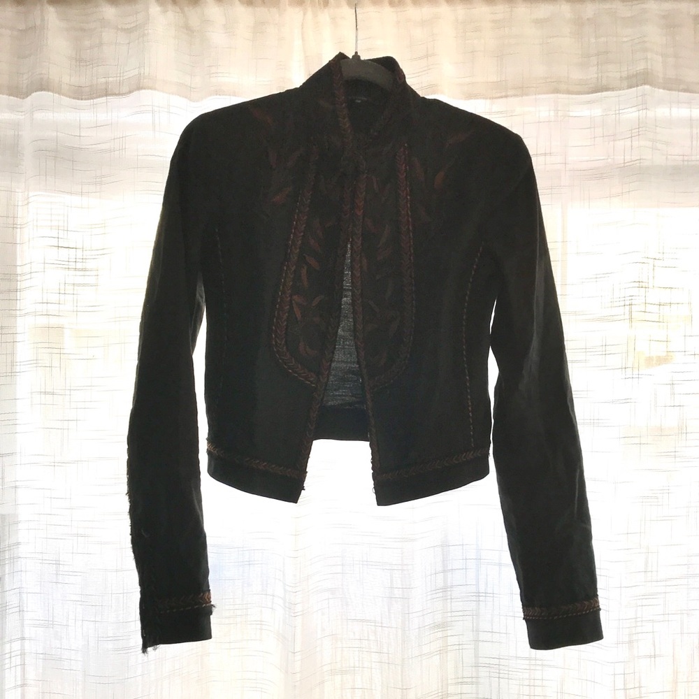 Elie Tahari embroidered bolero jacket.